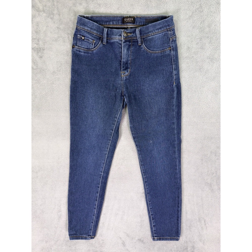 Curve Appeal Jeans Womens 6/28 Blue Dark Wash High Rise Minimalist Jegging